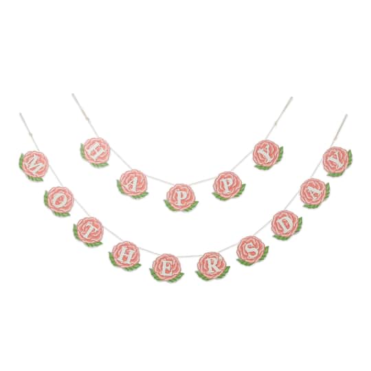 Glitzhome; Glitzhome® Wooden Happy Mothers Day Garland Set; Category:Floral & Decor Gifts; Image:1